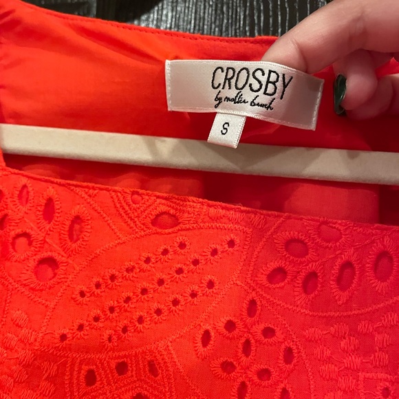 Crosby by Mollie Burch vibrant orange eyelet top size S - Picture 3 of 3